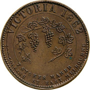 Australia 1 Penny 1862 KM# Tn205 Private Token issues VICTORIA 1862 coin reverse Australia 1 Penny 1862 KM# Tn205 Private Token issues VICTORIA 1862 coin reverse
