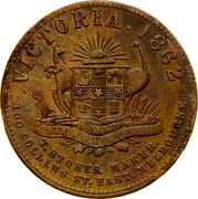 Australia 1 Penny 1862 KM# Tn204 Private Token issues VICTORIA 1862 T.STOKES MAKER. 100 COLLINS ST. EAST MELBOURNE coin reverse Australia 1 Penny 1862 KM# Tn204 Private Token issues VICTORIA 1862 T.STOKES MAKER. 100 COLLINS ST. EAST MELBOURNE coin reverse