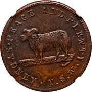 Australia 1 Penny KM# Tn286.2 Unnamed Token Issues PEACE AND PLENTY SYDNEY N.S.W. coin obverse Australia 1 Penny KM# Tn286.2 Unnamed Token Issues PEACE AND PLENTY SYDNEY N.S.W. coin obverse