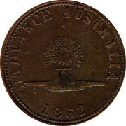 Australia 1 Penny KM# Tn58 Private Token issues ADVANCE AUSTRALIA coin reverse Australia 1 Penny KM# Tn58 Private Token issues ADVANCE AUSTRALIA coin reverse