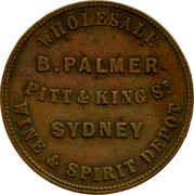 Australia 1 Penny ND KM# Tn187 Private Token issues WHOLESALE WINE & SPIRIT coin obverse Australia 1 Penny ND KM# Tn187 Private Token issues WHOLESALE WINE & SPIRIT coin obverse