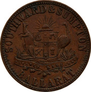 Australia 1 Penny ND KM# Tn212 Private Token issues SOUTHWARD & SUMPTON BALLARAT coin reverse Australia 1 Penny ND KM# Tn212 Private Token issues SOUTHWARD & SUMPTON BALLARAT coin reverse