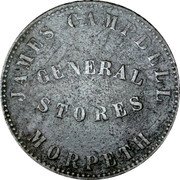 Australia 1 Penny ND KM# Tn33 Private Token issues JAMES CAMPBELL GENERAL STORES MORPETH coin reverse Australia 1 Penny ND KM# Tn33 Private Token issues JAMES CAMPBELL GENERAL STORES MORPETH coin reverse