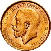 Australia 1 Sovereign George V 1914 KM# 29 GEORGIVS V D.G.BRITT:OMN:REX F.D.IND:IMP: B.M. coin obverse