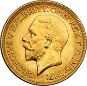 Australia 1 Sovereign George V 1929 KM# 32 GEORGIVS V D.G.BRITT:OMN:REX F.D.IND:IMP: B.M. coin obverse Australia 1 Sovereign George V 1929 KM# 32 GEORGIVS V D.G.BRITT:OMN:REX F.D.IND:IMP: B.M. coin obverse