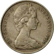 Australia 10 Cents Lyrebird 1979 KM# 65 ELIZABETH II AUSTRALIA *YEAR* coin obverse