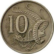 Australia 10 Cents Lyrebird 1979 KM# 65 10 SD coin reverse