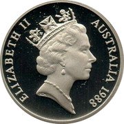 Australia 10 Cents Lyrebird 1988 KM# 81 ELIZABETH II AUSTRALIA *YEAR* RDM coin obverse
