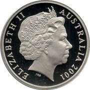 Australia 10 Cents Lyrebird 2001 KM# 402 ELIZABETH II AUSTRALIA *YEAR* IRB coin obverse