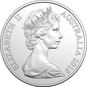 Australia 10 Cents Lyrebird 2019 KM# 65 ELIZABETH II AUSTRALIA *YEAR* coin obverse Australia 10 Cents Lyrebird 2019 KM# 65 ELIZABETH II AUSTRALIA *YEAR* coin obverse