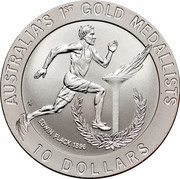 Australia 10 Dollars Edwin Flack 1994 KM# 225 AUSTRALIA'S 1ST GOLD MEDALISTS EDWIN FLACK 1896 10 DOLLARS HH coin reverse Australia 10 Dollars Edwin Flack 1994 KM# 225 AUSTRALIA'S 1ST GOLD MEDALISTS EDWIN FLACK 1896 10 DOLLARS HH coin reverse