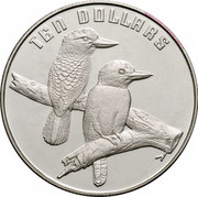 Australia 10 Dollars Kookaburra 1989 KM# 133 10 DOLLARS HH coin reverse Australia 10 Dollars Kookaburra 1989 KM# 133 10 DOLLARS HH coin reverse