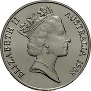 Australia 10 Dollars (Landing of Governor Philip) KM# 103 ELIZABETH II AUSTRALIA 1988 RDM coin obverse Australia 10 Dollars (Landing of Governor Philip) KM# 103 ELIZABETH II AUSTRALIA 1988 RDM coin obverse