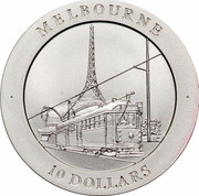 Australia 10 Dollars Melbourne 1998 KM# 388 MELBOURNE 10 DOLLARS coin reverse Australia 10 Dollars Melbourne 1998 KM# 388 MELBOURNE 10 DOLLARS coin reverse