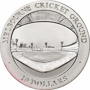 Australia 10 Dollars Melbourne Cricket Ground 1998 KM# 387 MELBOURNE CRICKET GROUND 10 DOLLARS. coin reverse Australia 10 Dollars Melbourne Cricket Ground 1998 KM# 387 MELBOURNE CRICKET GROUND 10 DOLLARS. coin reverse