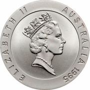 Australia 10 Dollars Murray Rose 1995 KM# 302 ELIZABETH II AUSTRALIA 1995 RDM coin obverse Australia 10 Dollars Murray Rose 1995 KM# 302 ELIZABETH II AUSTRALIA 1995 RDM coin obverse