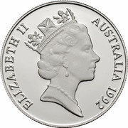 Australia 10 Dollars Penguin 1992 KM# 199 ELIZABETH II AUSTRALIA 1992 RDM coin obverse Australia 10 Dollars Penguin 1992 KM# 199 ELIZABETH II AUSTRALIA 1992 RDM coin obverse