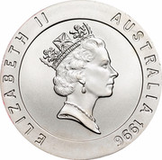 Australia 10 Dollars Shirley Strickland 1996 KM# 316 ELIZABETH II AUSTRALIA 1996 RDM coin obverse Australia 10 Dollars Shirley Strickland 1996 KM# 316 ELIZABETH II AUSTRALIA 1996 RDM coin obverse