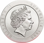 Australia 10 Dollars Snowy Mountains 'The Dam' 1999 KM# 415 ELIZABETH II AUSTRALIA 1999 IRB coin obverse Australia 10 Dollars Snowy Mountains 'The Dam' 1999 KM# 415 ELIZABETH II AUSTRALIA 1999 IRB coin obverse