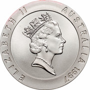 Australia 10 Dollars Sydney Opera House 1997 KM# 353 ELIZABETH II AUSTRALIA 1997 RDM coin obverse Australia 10 Dollars Sydney Opera House 1997 KM# 353 ELIZABETH II AUSTRALIA 1997 RDM coin obverse