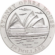 Australia 10 Dollars Sydney Opera House 1997 KM# 353 SYDNEY OPERA HOUSE 10 DOLLARS HH coin reverse Australia 10 Dollars Sydney Opera House 1997 KM# 353 SYDNEY OPERA HOUSE 10 DOLLARS HH coin reverse