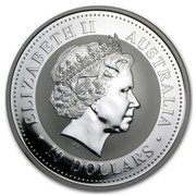 Australia 10 Dollars The Australian Kookaburra 2001 KM# 446 ELIZABETH II AUSTRALIA 10 DOLLARS IRB coin obverse Australia 10 Dollars The Australian Kookaburra 2001 KM# 446 ELIZABETH II AUSTRALIA 10 DOLLARS IRB coin obverse