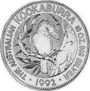 Australia 10 Dollars (The Australian Kookaburra) KM# 177 THE AUSTRALIAN KOOKABURRA 10 OZ. 999 SILVER 1992 P coin reverse Australia 10 Dollars (The Australian Kookaburra) KM# 177 THE AUSTRALIAN KOOKABURRA 10 OZ. 999 SILVER 1992 P coin reverse