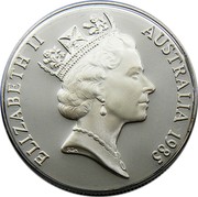 Australia 10 Dollars Victoria 1985 KM# 85 ELIZABETH II AUSTRALIA 1985 RDM coin obverse Australia 10 Dollars Victoria 1985 KM# 85 ELIZABETH II AUSTRALIA 1985 RDM coin obverse