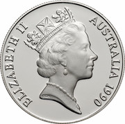 Australia 10 Dollars (Western Australia) KM# 137 ELIZABETH II AUSTRALIA 1990 RDM coin obverse Australia 10 Dollars (Western Australia) KM# 137 ELIZABETH II AUSTRALIA 1990 RDM coin obverse