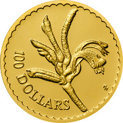 Australia 100 Dollars Kangaroo Paw Flower 1997 KM# 384 100 DOLLARS HH coin reverse Australia 100 Dollars Kangaroo Paw Flower 1997 KM# 384 100 DOLLARS HH coin reverse