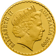 Australia 100 Dollars Orchid 2000 KM# 512a ELIZABETH II AUSTRALIA 2000 IRB coin obverse Australia 100 Dollars Orchid 2000 KM# 512a ELIZABETH II AUSTRALIA 2000 IRB coin obverse