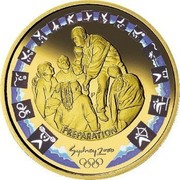 Australia 100 Dollars Sydney Olympics Preparation - Shot Put Coaching 2000 KM# 443 PREPARATION SYDNEY 2000 P coin reverse Australia 100 Dollars Sydney Olympics Preparation - Shot Put Coaching 2000 KM# 443 PREPARATION SYDNEY 2000 P coin reverse