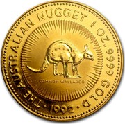 Australia 100 Dollars The Australian Nugget 1992 KM# 169 THE AUSTRALIAN NUGGET 1 OZ. 9999 GOLD COMMON WALLAROO *YEAR* coin reverse Australia 100 Dollars The Australian Nugget 1992 KM# 169 THE AUSTRALIAN NUGGET 1 OZ. 9999 GOLD COMMON WALLAROO *YEAR* coin reverse