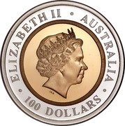 Australia 100 Dollars The Sovereign 1999 KM# 474 ELIZABETH II AUSTRALIA 100 DOLLARS IRB coin obverse Australia 100 Dollars The Sovereign 1999 KM# 474 ELIZABETH II AUSTRALIA 100 DOLLARS IRB coin obverse