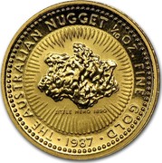 Australia 15 Dollars Australian Nugget 1987 KM# 89 HE AUSTRALIAN NUGGET 1/10 OZ. FINE GOLD LITTLE HERO 1890 coin reverse Australia 15 Dollars Australian Nugget 1987 KM# 89 HE AUSTRALIAN NUGGET 1/10 OZ. FINE GOLD LITTLE HERO 1890 coin reverse