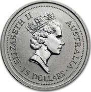 Australia 15 Dollars (The Australian Koala) KM# 284 ELIZABETH II AUSTRALIA 15 DOLLARS RDM coin obverse Australia 15 Dollars (The Australian Koala) KM# 284 ELIZABETH II AUSTRALIA 15 DOLLARS RDM coin obverse