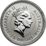 Australia 15 Dollars (The Australian Koala) KM# 146 ELIZABETH II AUSTRALIA 15 DOLLARS RDM coin obverse Australia 15 Dollars (The Australian Koala) KM# 146 ELIZABETH II AUSTRALIA 15 DOLLARS RDM coin obverse