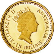 Australia 15 Dollars The Australian Nugget 1990 KM# 141 THE AUSTRALIAN NUGGET 1/10 OZ. 9999 GOLD GREY KANGAROO *YEAR* coin reverse Australia 15 Dollars The Australian Nugget 1990 KM# 141 THE AUSTRALIAN NUGGET 1/10 OZ. 9999 GOLD GREY KANGAROO *YEAR* coin reverse
