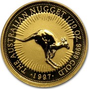 Australia 15 Dollars The Australian Nugget 1997 KM# 339 THE AUSTRALIAN NUGGET 1/10 OZ. 9999 GOLD *YEAR* coin reverse Australia 15 Dollars The Australian Nugget 1997 KM# 339 THE AUSTRALIAN NUGGET 1/10 OZ. 9999 GOLD *YEAR* coin reverse