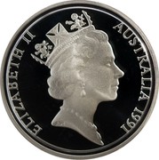Australia 2 Cents Frilled-Neck Lizard 1991 KM# 79a ELIZABETH II AUSTRAIA 1991 RDM coin obverse Australia 2 Cents Frilled-Neck Lizard 1991 KM# 79a ELIZABETH II AUSTRAIA 1991 RDM coin obverse