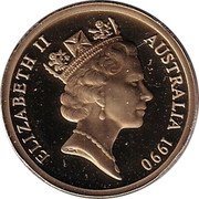 Australia 2 Dollars Aboriginal Elder 1990 KM# 101 ELIZABETH II AUSTRALIA 1988 RDM coin obverse