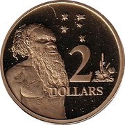 Australia 2 Dollars Aboriginal Elder 1990 KM# 101 2 DOLLARS HH coin reverse