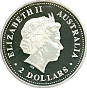 Australia 2 Dollars Australian Kookaburra 1999 Proof KM# 417.4 ELIZABETH II AUSTRALIA IRB 2 DOLLARS coin obverse Australia 2 Dollars Australian Kookaburra 1999 Proof KM# 417.4 ELIZABETH II AUSTRALIA IRB 2 DOLLARS coin obverse