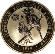 Australia 2 Dollars Kookaburra 1999 KM# 417.3 THE AUSTRALIAN KOOKABURRA 2OZ. 999 SILVER 1999 coin reverse Australia 2 Dollars Kookaburra 1999 KM# 417.3 THE AUSTRALIAN KOOKABURRA 2OZ. 999 SILVER 1999 coin reverse
