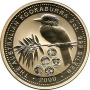 Australia 2 Dollars Kookaburra. USA State Quarters - 2000 2000 KM# 616 THE AUSTRALIAN KOOKABURRA 2OZ .999 SILVER 2000 coin reverse Australia 2 Dollars Kookaburra. USA State Quarters - 2000 2000 KM# 616 THE AUSTRALIAN KOOKABURRA 2OZ .999 SILVER 2000 coin reverse