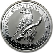 Australia 2 Dollars The Australian Kookaburra 1995 KM# 261 THE AUSTRALIAN KOOKABURRA 2 OZ. 999 SILVER *YEAR* coin reverse Australia 2 Dollars The Australian Kookaburra 1995 KM# 261 THE AUSTRALIAN KOOKABURRA 2 OZ. 999 SILVER *YEAR* coin reverse