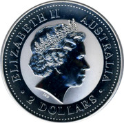 Australia 2 Dollars The Australian Kookaburra 1999 KM# 609 ELIZABETH II AUSTRALIA 2 DOLLARS IRB coin obverse Australia 2 Dollars The Australian Kookaburra 1999 KM# 609 ELIZABETH II AUSTRALIA 2 DOLLARS IRB coin obverse