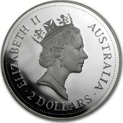 Australia 2 Dollars (The Australian Kookaburra) KM# 227 ELIZABETH II AUSTRALIA 2 DOLLARS RDM coin obverse Australia 2 Dollars (The Australian Kookaburra) KM# 227 ELIZABETH II AUSTRALIA 2 DOLLARS RDM coin obverse