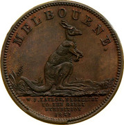 Australia 2 Pence 1851 KM# Tn247 Private Token issues MELBOURNE. W.J. TAYLIE, MEDALLIST TO THE GREAT EXHIBITION 1851 coin reverse