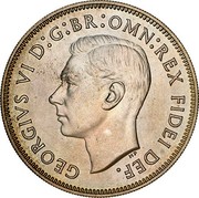 Australia 2 Shillings 50 Years of Federation (Pattern) 1951(L) Proof KM# 47a GEORGIVS VI D:G:BR:OMN:REX FIDEI DEF. HP coin obverse Australia 2 Shillings 50 Years of Federation (Pattern) 1951(L) Proof KM# 47a GEORGIVS VI D:G:BR:OMN:REX FIDEI DEF. HP coin obverse